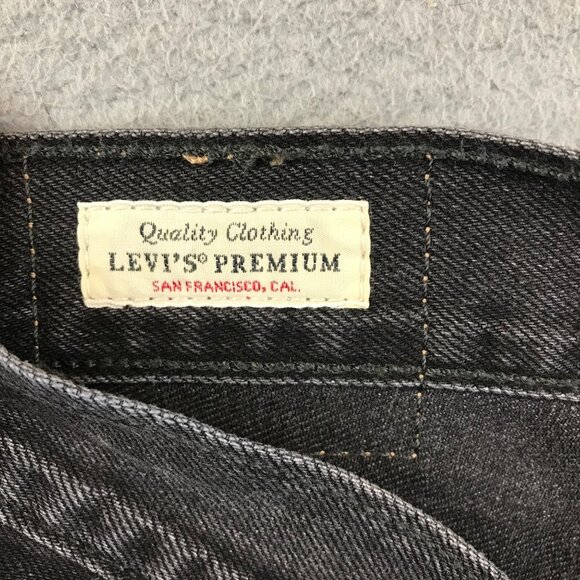 Vintage LEVIS Black Distressed Cutoff Denim Shorts 31 - Picture 3 of 14